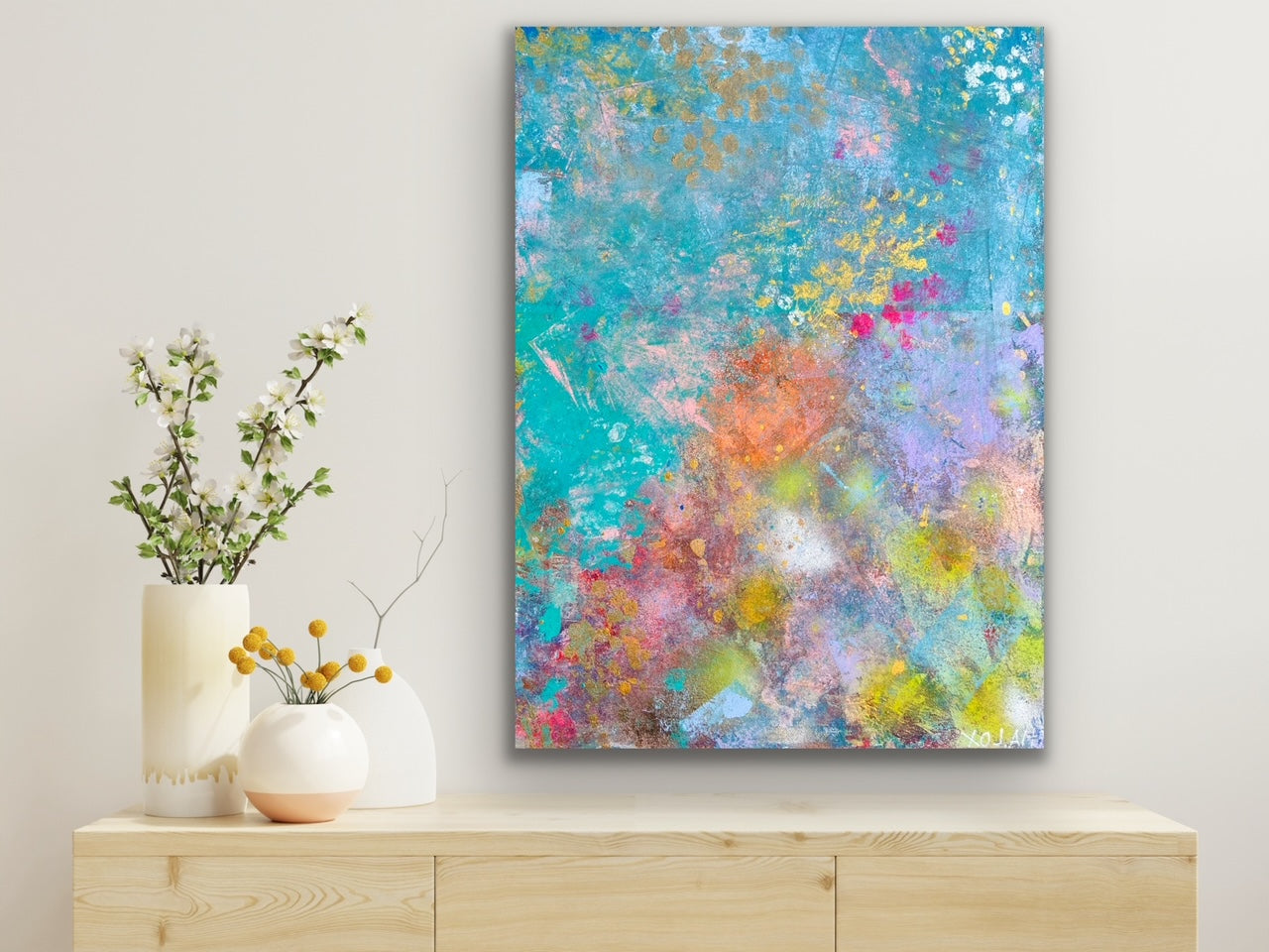 "Turn On Tune In" Original Painting on Gallery Wrapped Canvas