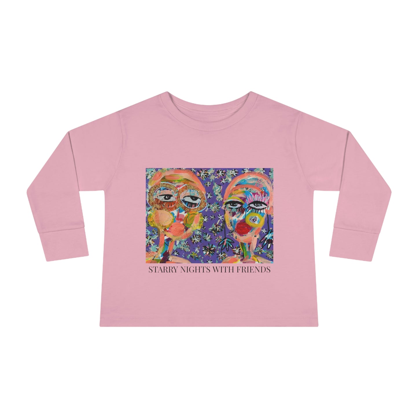"STARRY NIGHTS WITH FRIENDS"  GIRL TALK ART Toddler Long Sleeve Tee