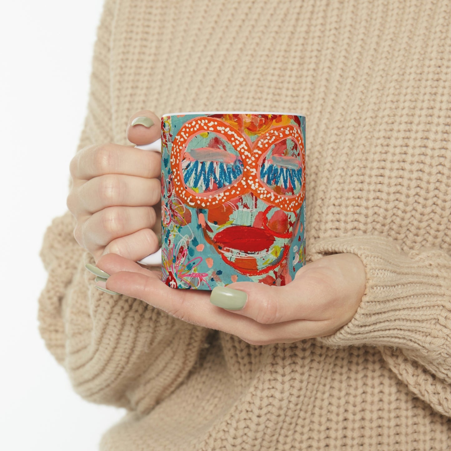 "Friends + Flowers" Girl Talk Art Series Ceramic Mug 11oz