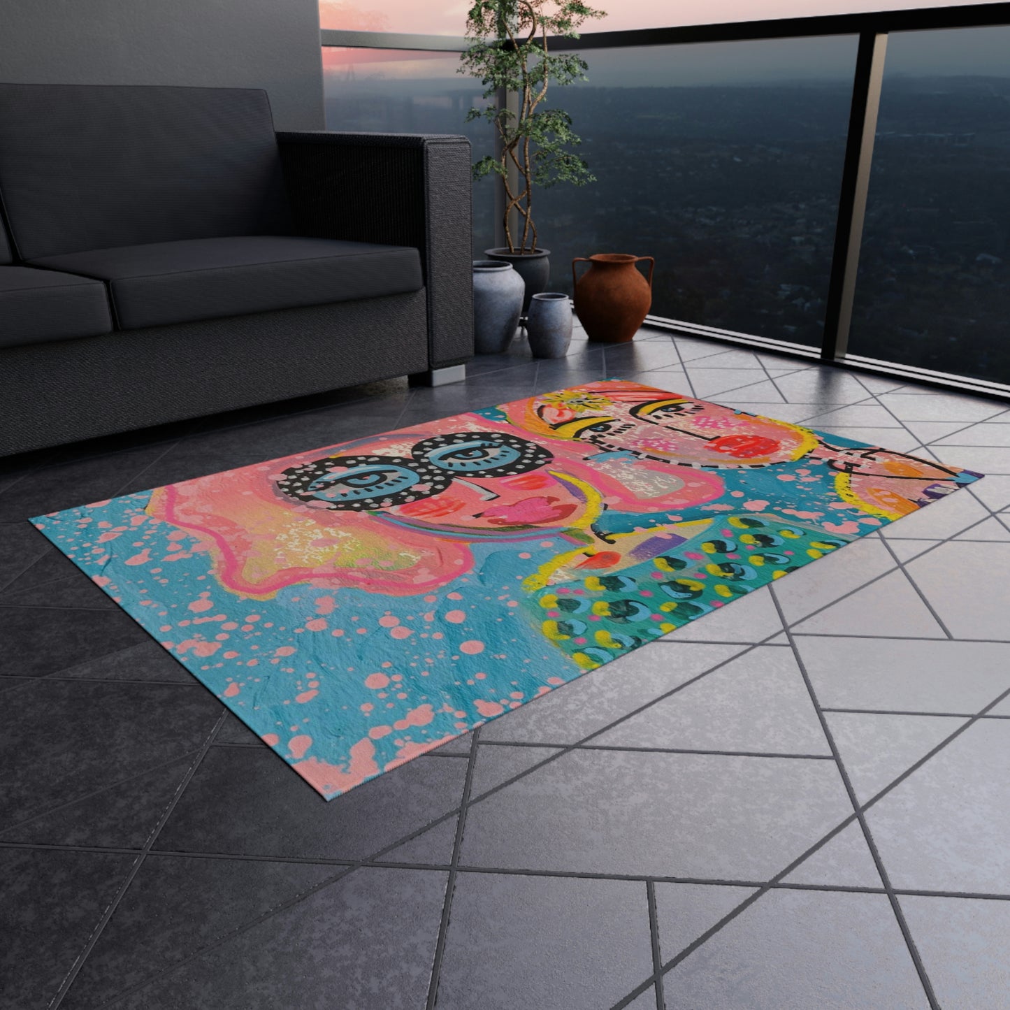 "Cotton Candy Skies" Outdoor Rug
