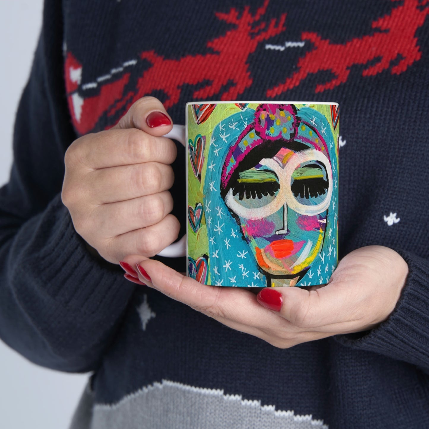 "True Friendship" Girl Talk Art Series Ceramic Mug 11oz