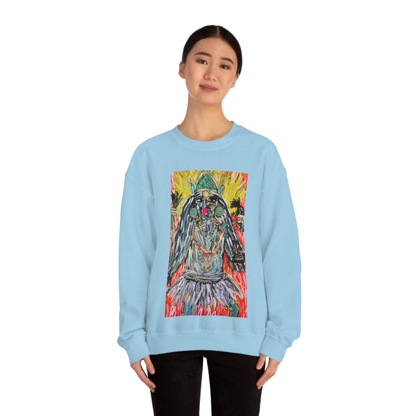 Hindu Goddess Kali Unisex Heavy Bled Crewneck Sweatshirt