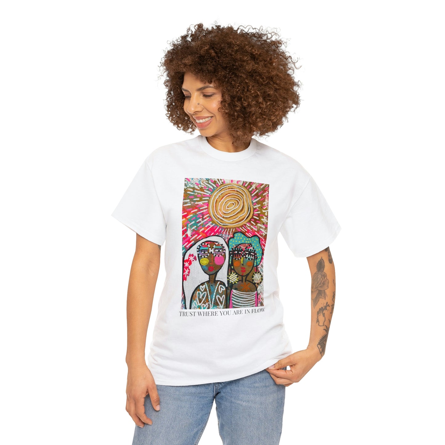 "TRUST WHERE YOU ARE IN FLOW" Unisex Heavy Cotton Tee