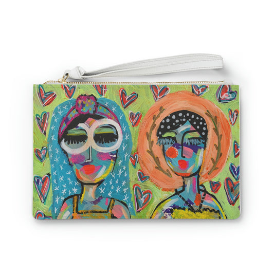 Girl Talk Art (Double Sided) Clutch Bag