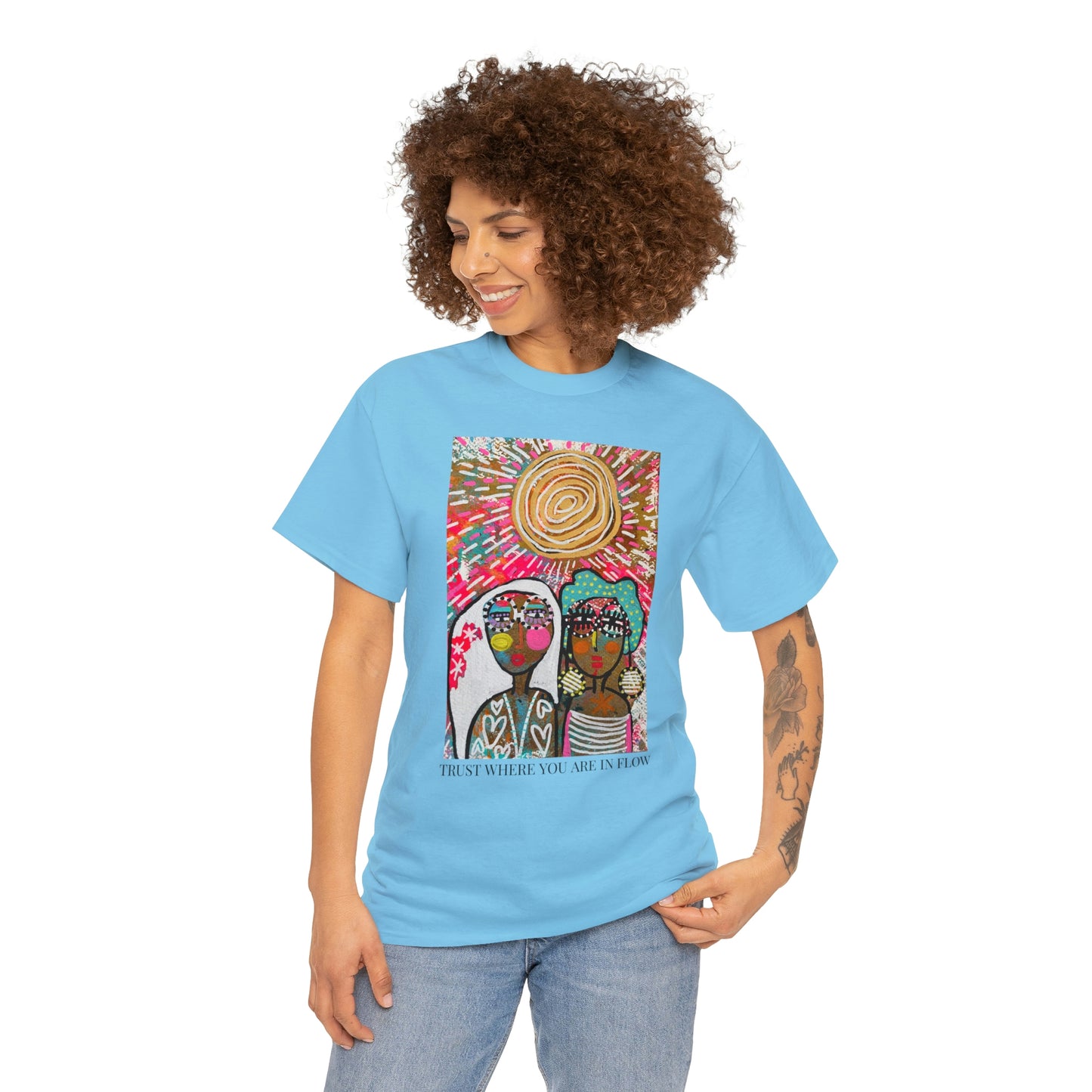 "TRUST WHERE YOU ARE IN FLOW" Unisex Heavy Cotton Tee