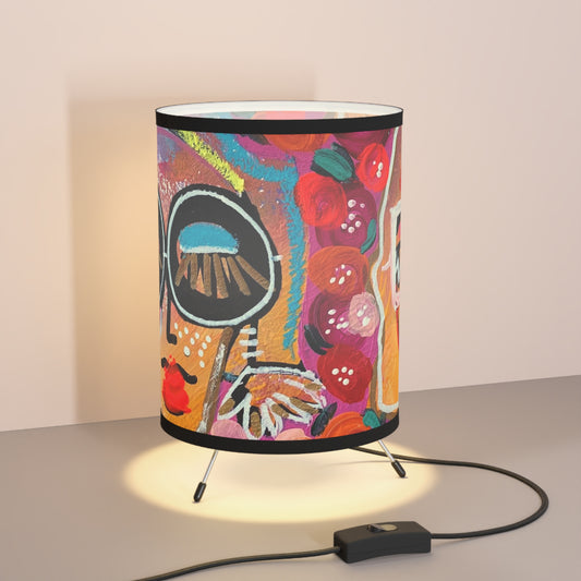 "Roses + Besties" Tripod Lamp with High-Res Printed Shade, US\CA plug