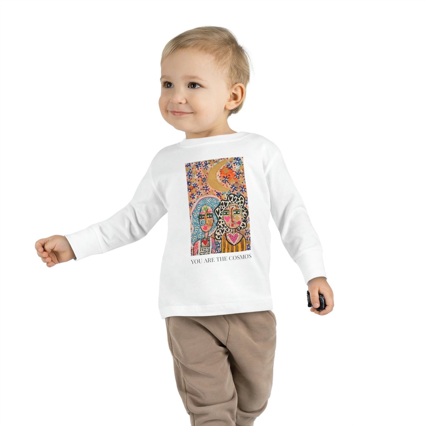 "YOU ARE THE COSMOS" GIRL TALK ART Toddler Long Sleeve Tee
